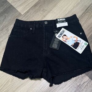 Rewash Women's High Waist Black Shorts Size:7